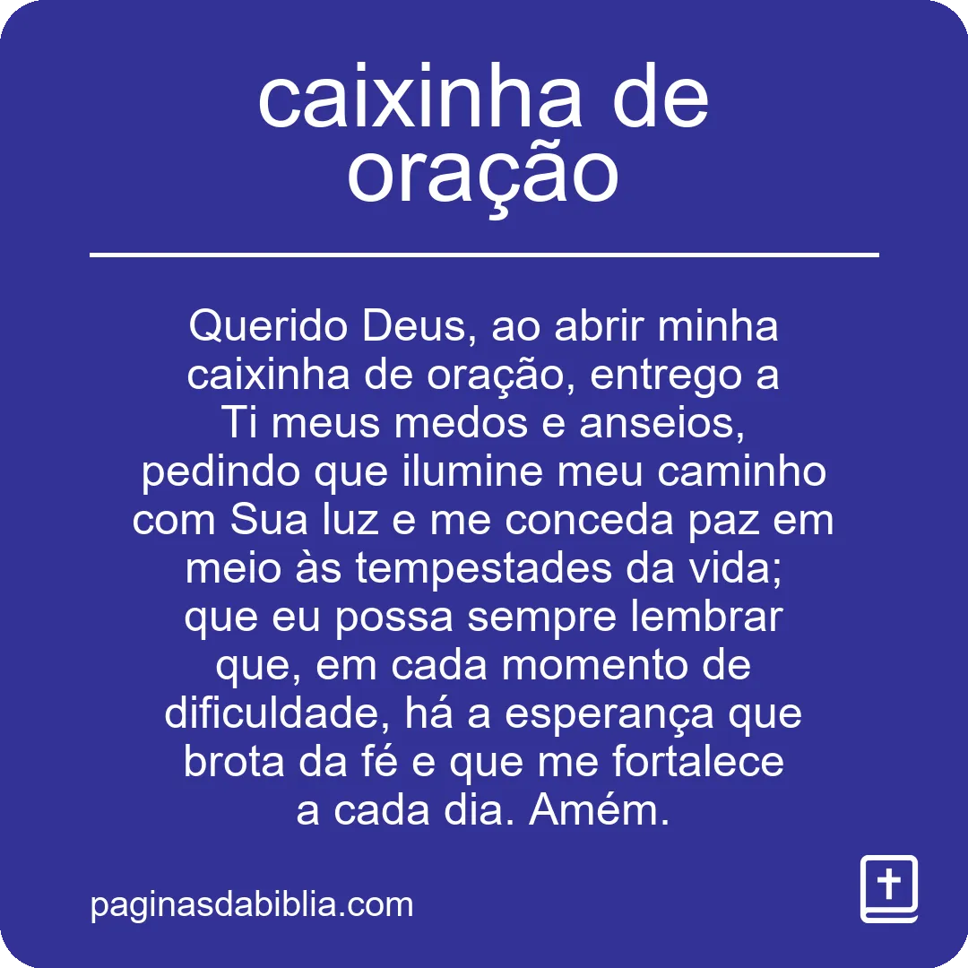 caixinha de oração