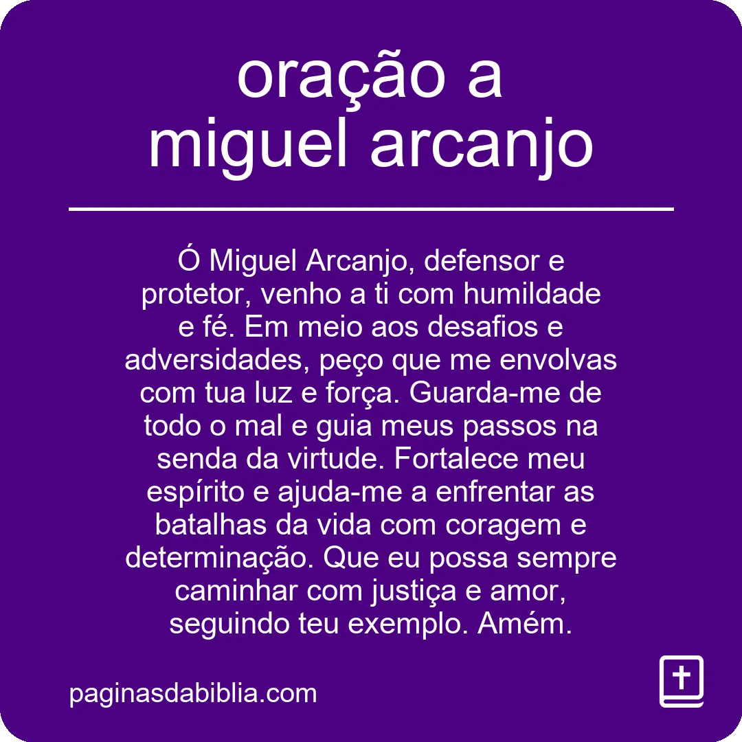 oração a miguel arcanjo