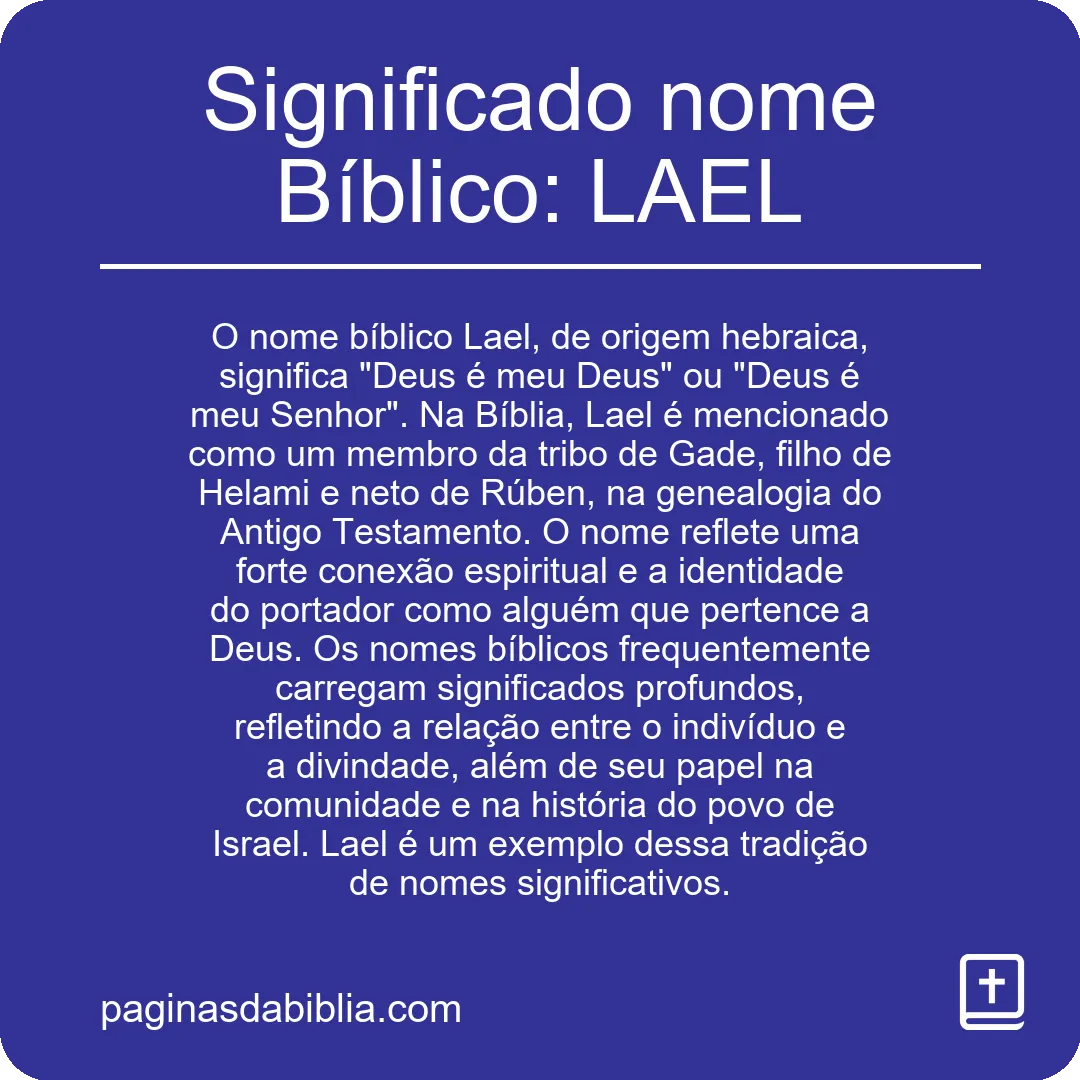 Significado nome Bíblico: LAEL