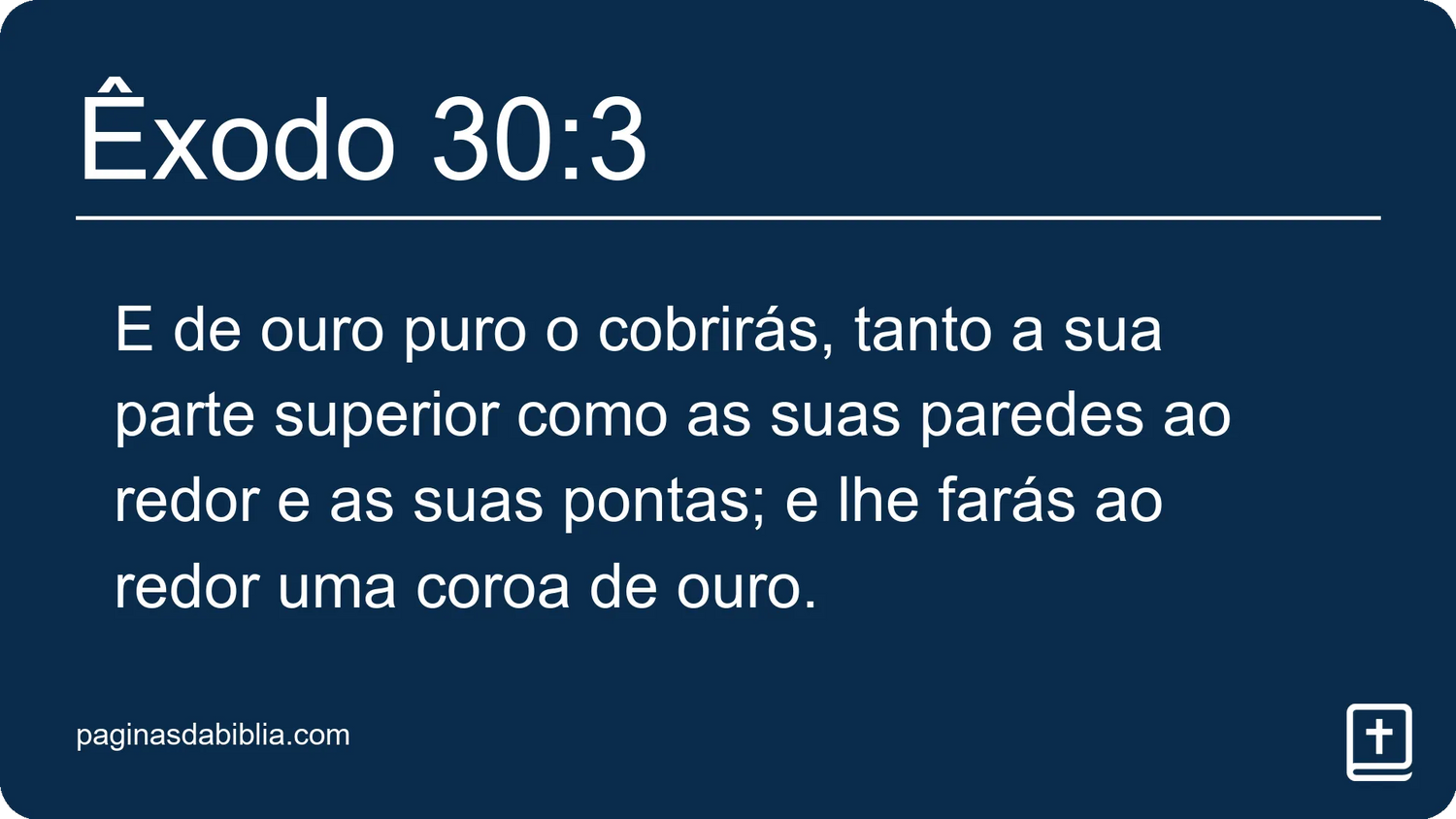 Êxodo 30:3