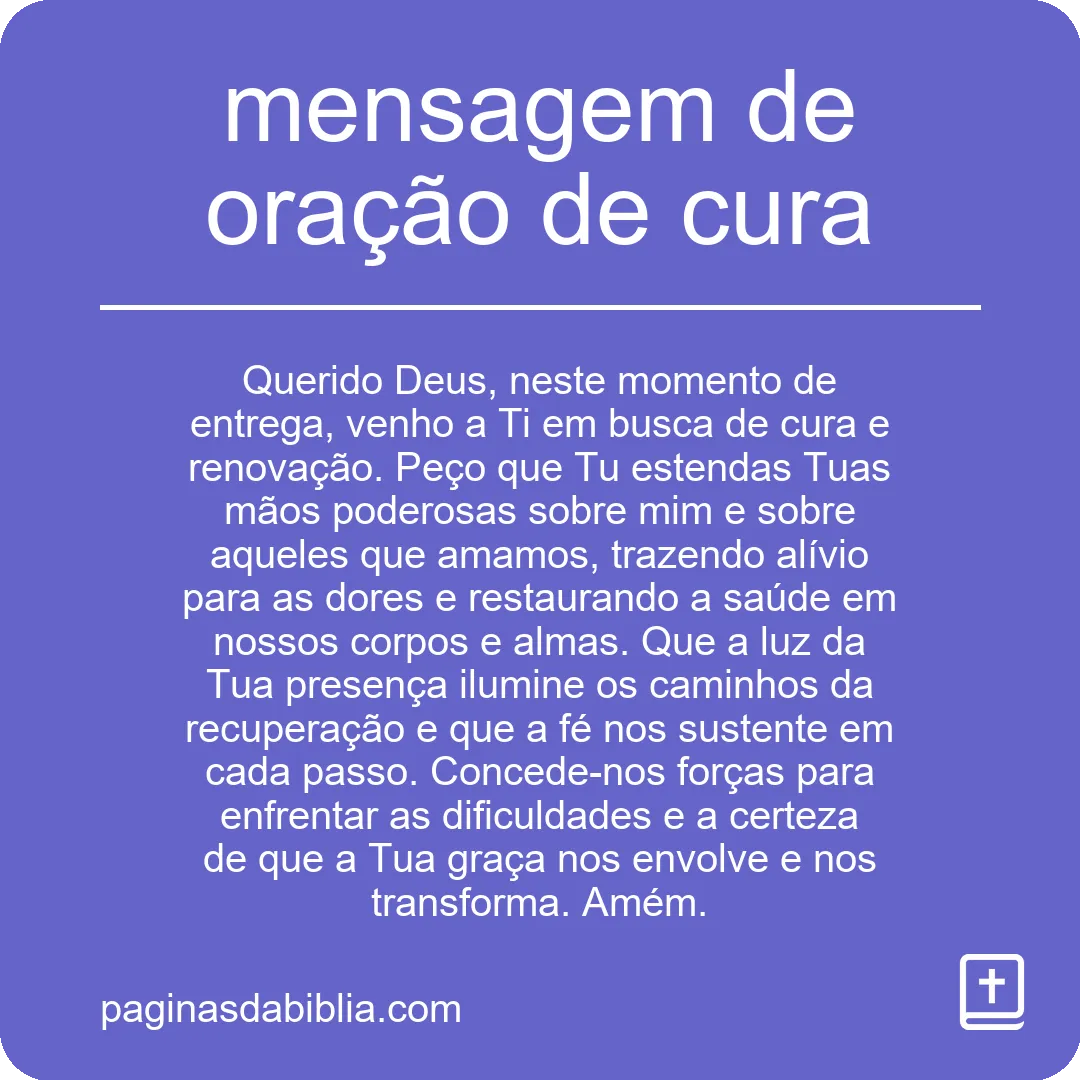 mensagem de oração de cura