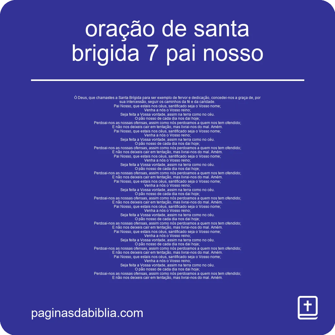 oração de santa brigida 7 pai nosso