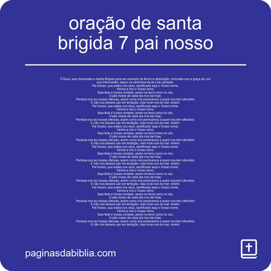 oração de santa brigida 7 pai nosso