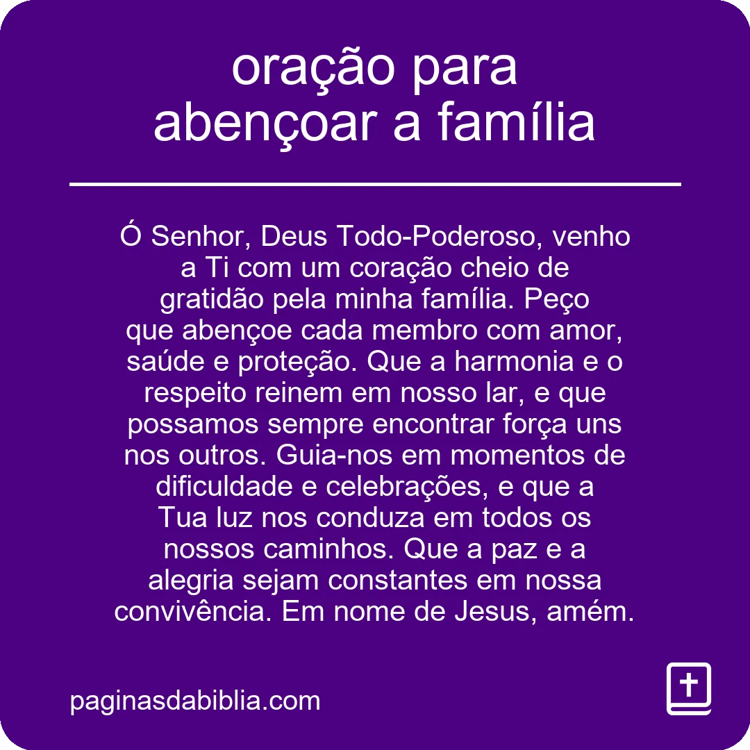 oração para abençoar a família