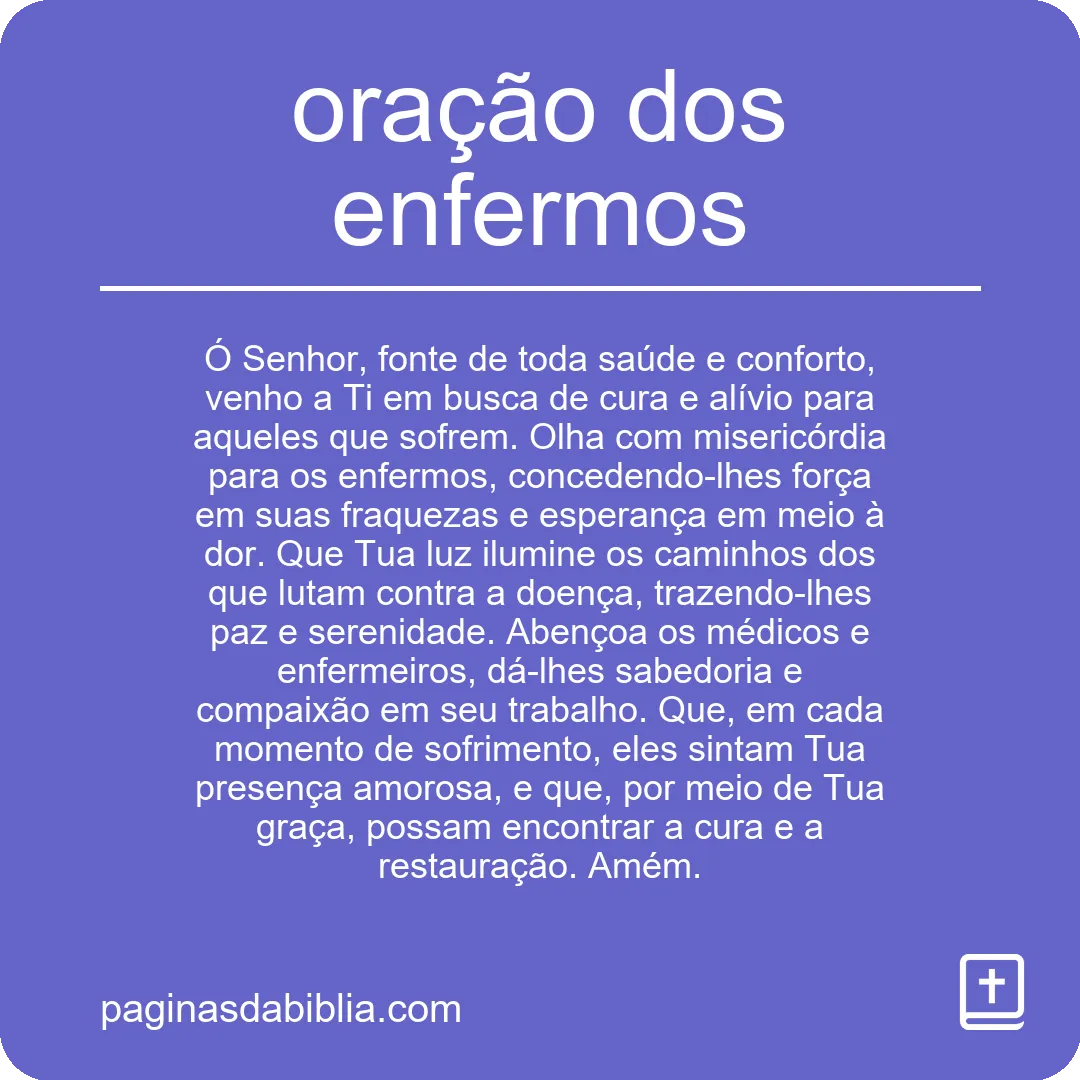 oração dos enfermos