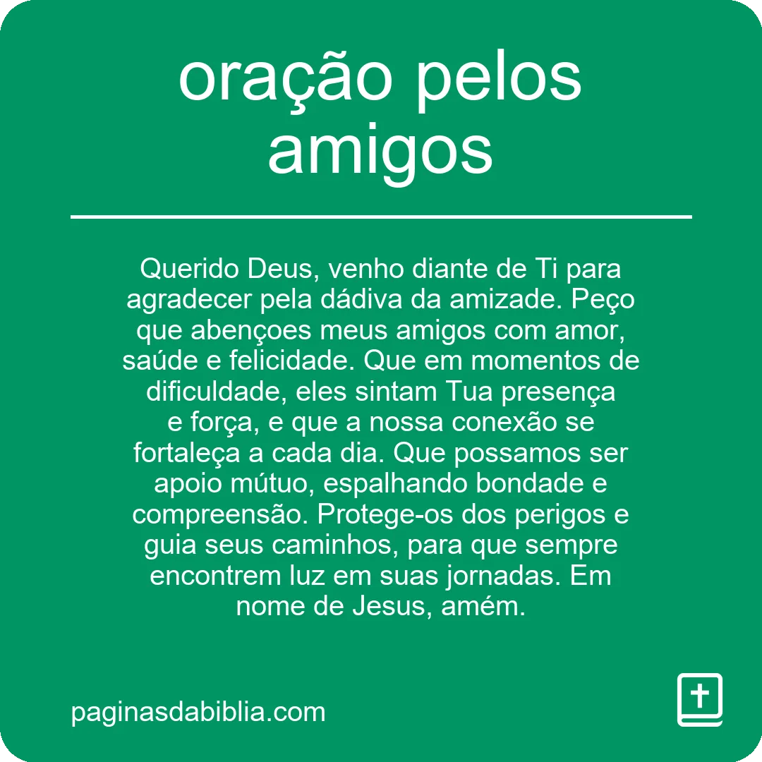 oração pelos amigos