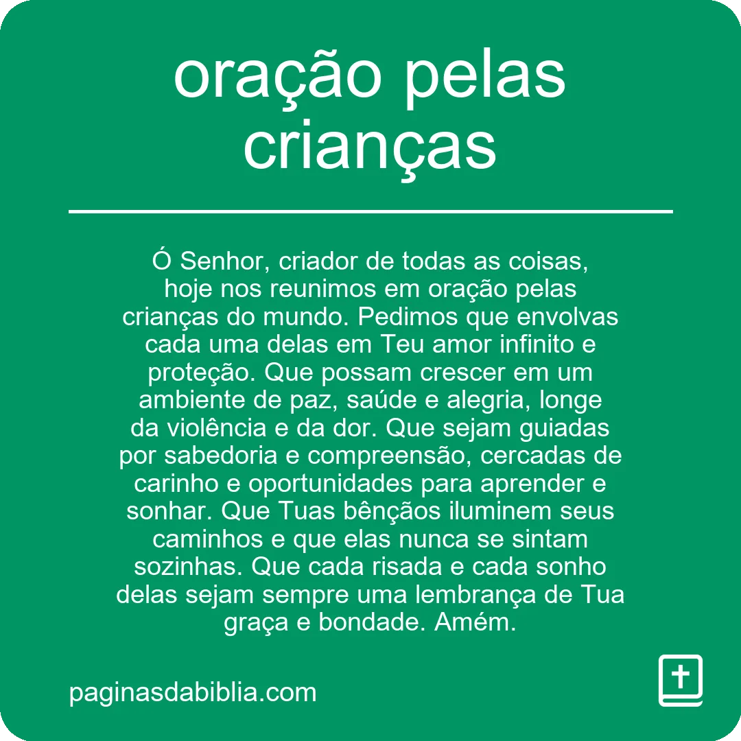 oração pelas crianças