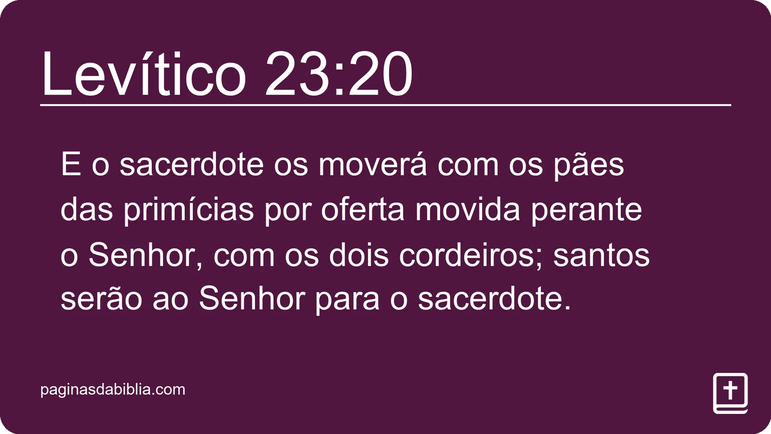 Levítico 23:20