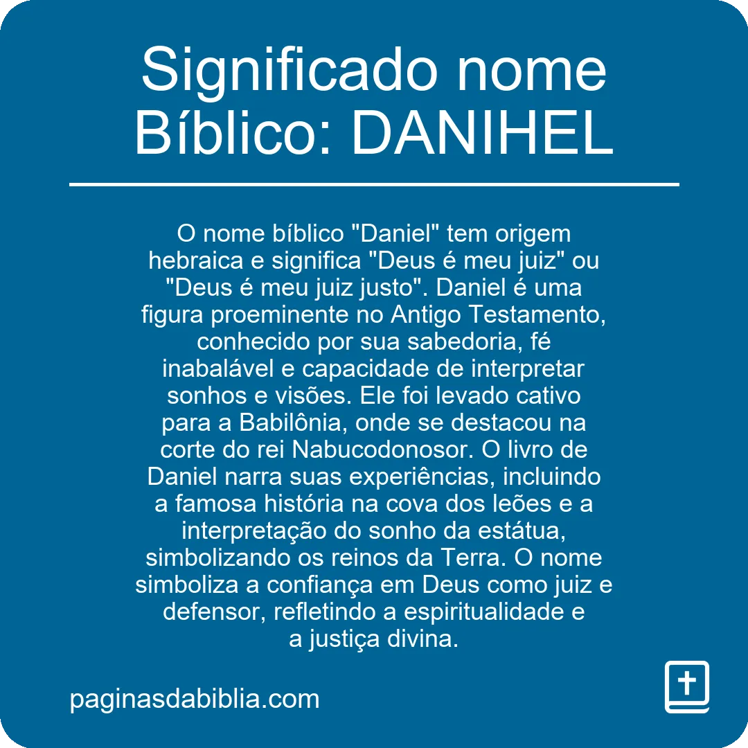 Significado nome Bíblico: DANIHEL