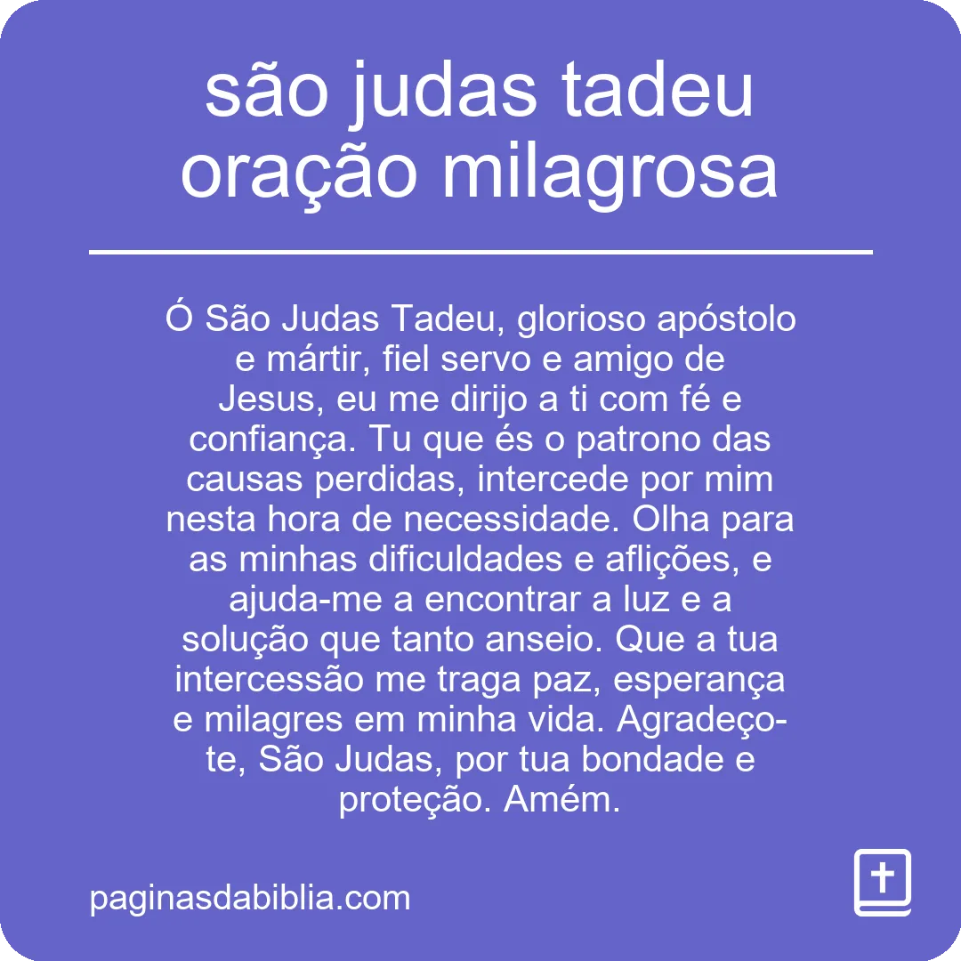 são judas tadeu oração milagrosa