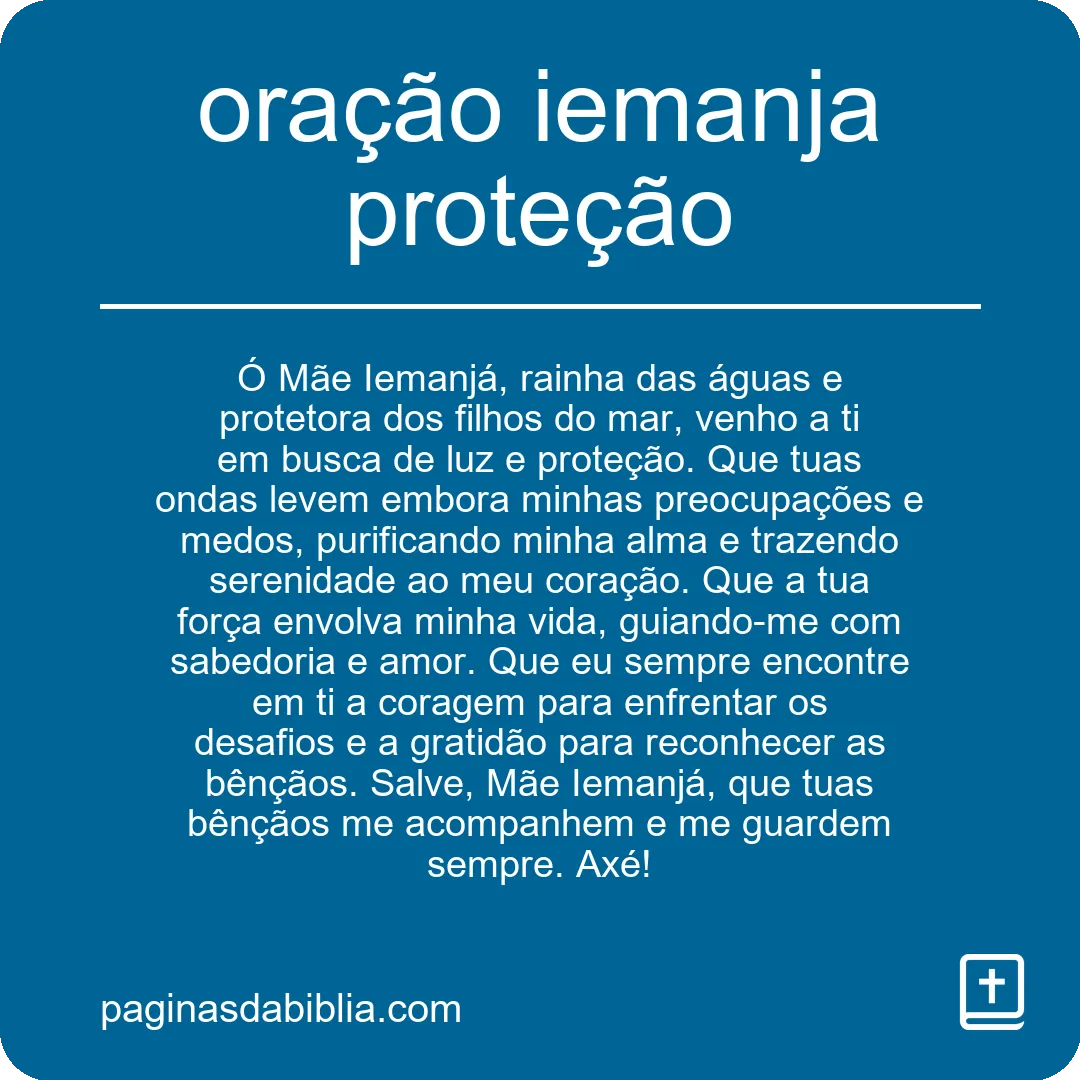 oração iemanja proteção