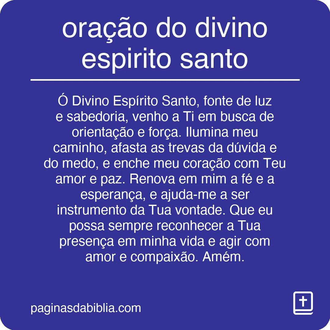 oração do divino espirito santo