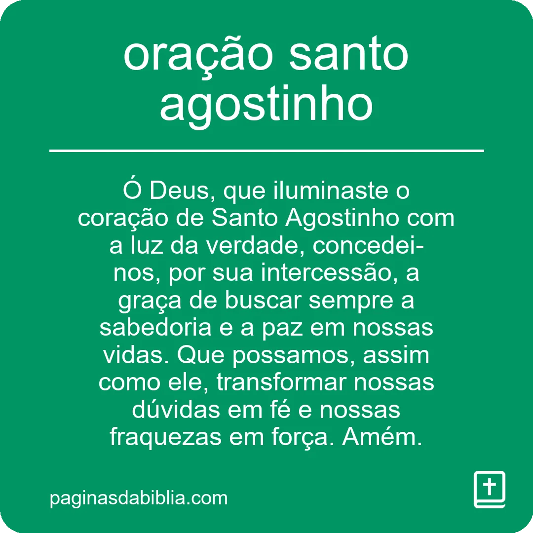 oração santo agostinho