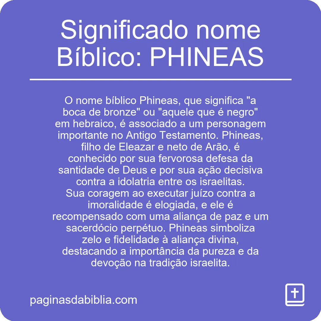 Significado nome Bíblico: PHINEAS