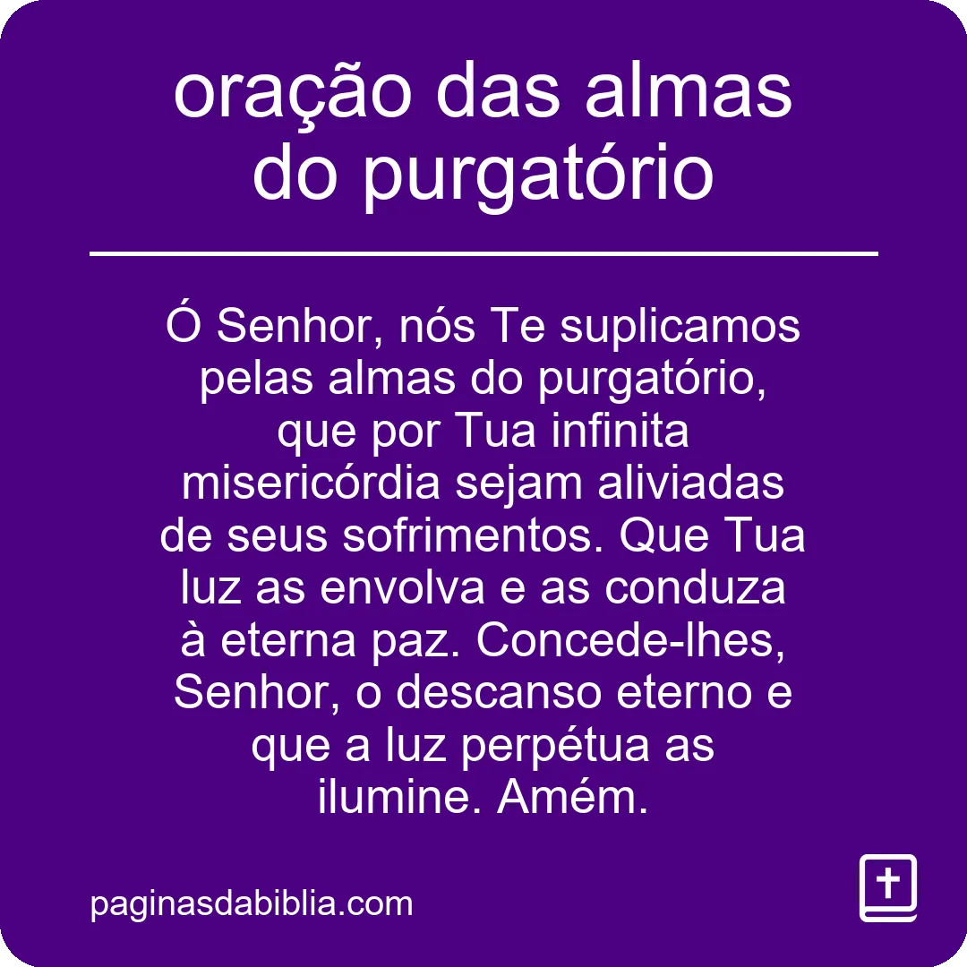 oração das almas do purgatório