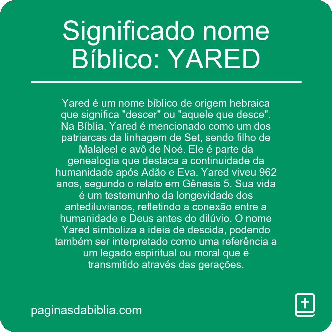 Significado nome Bíblico: YARED