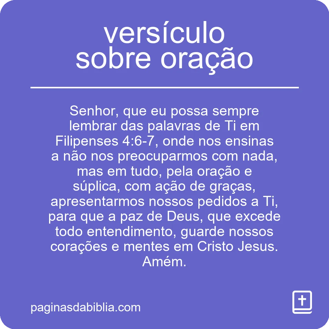 versículo sobre oração