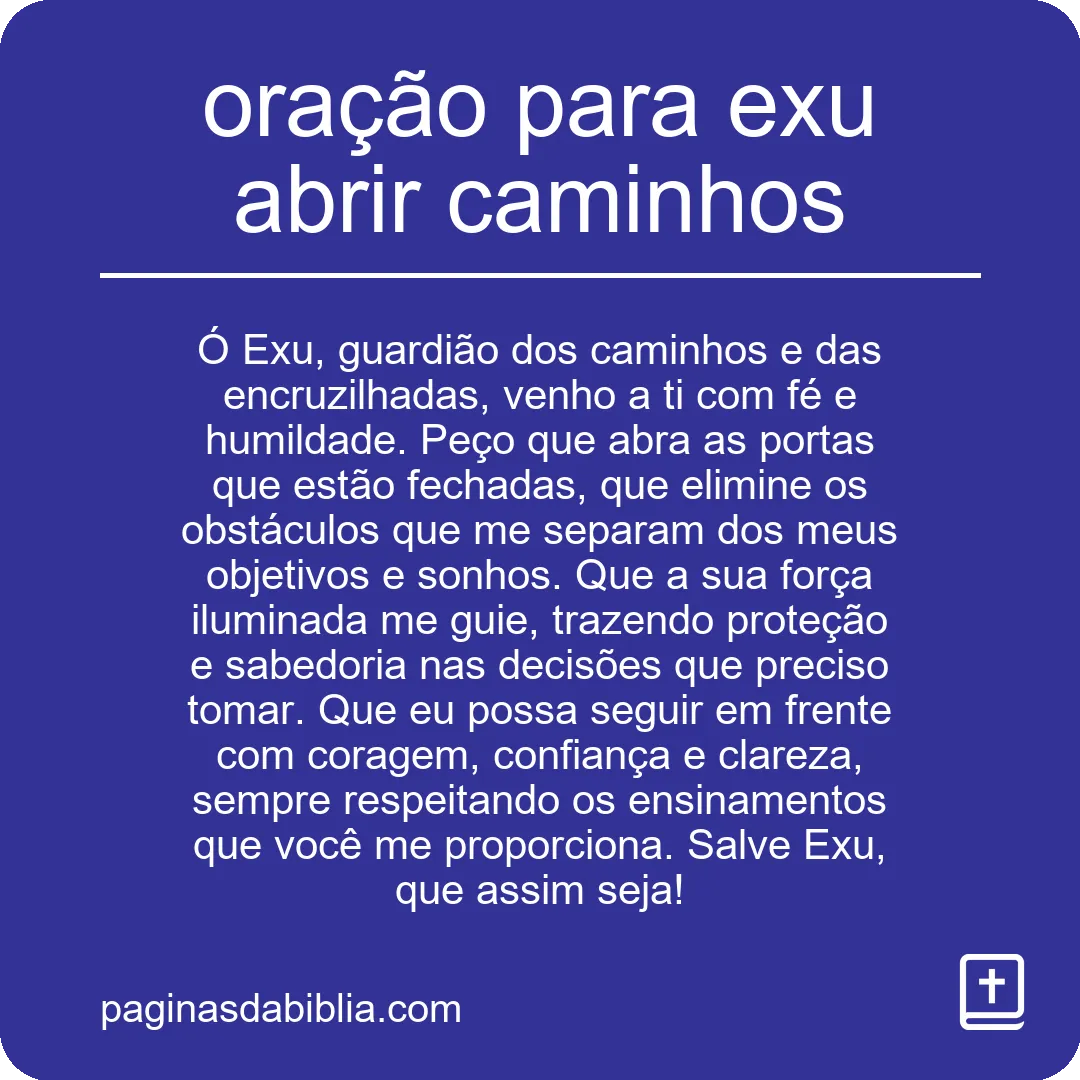 oração para exu abrir caminhos