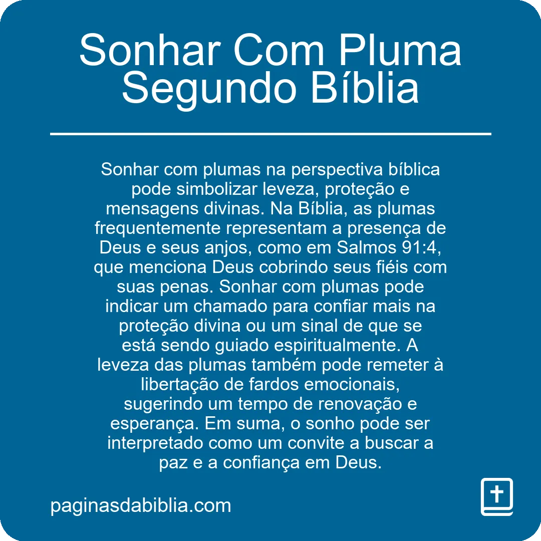 Sonhar Com Pluma Segundo Bíblia