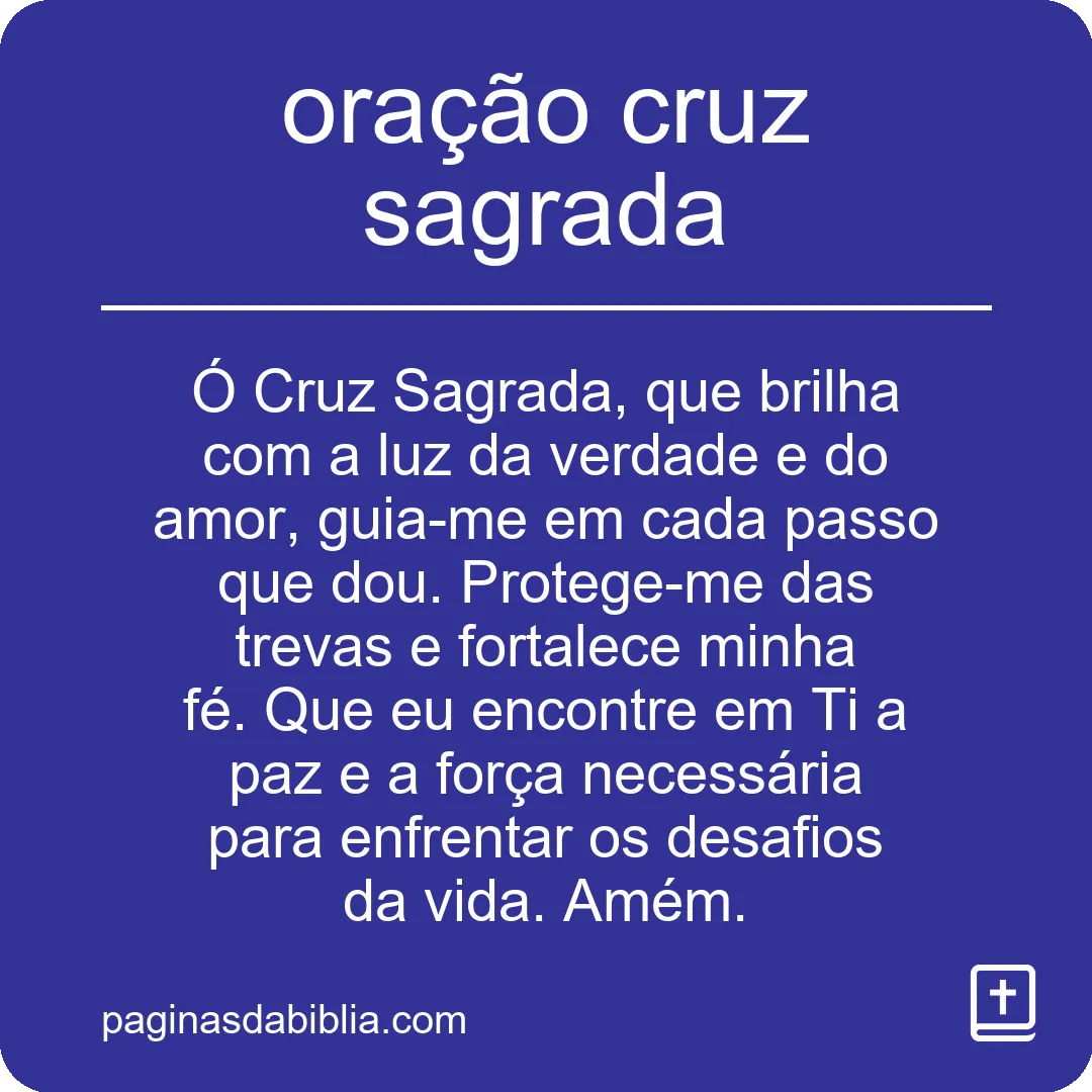 oração cruz sagrada