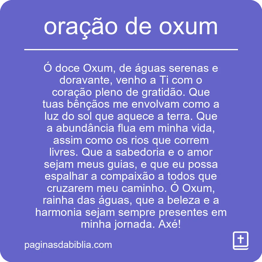 oração de oxum