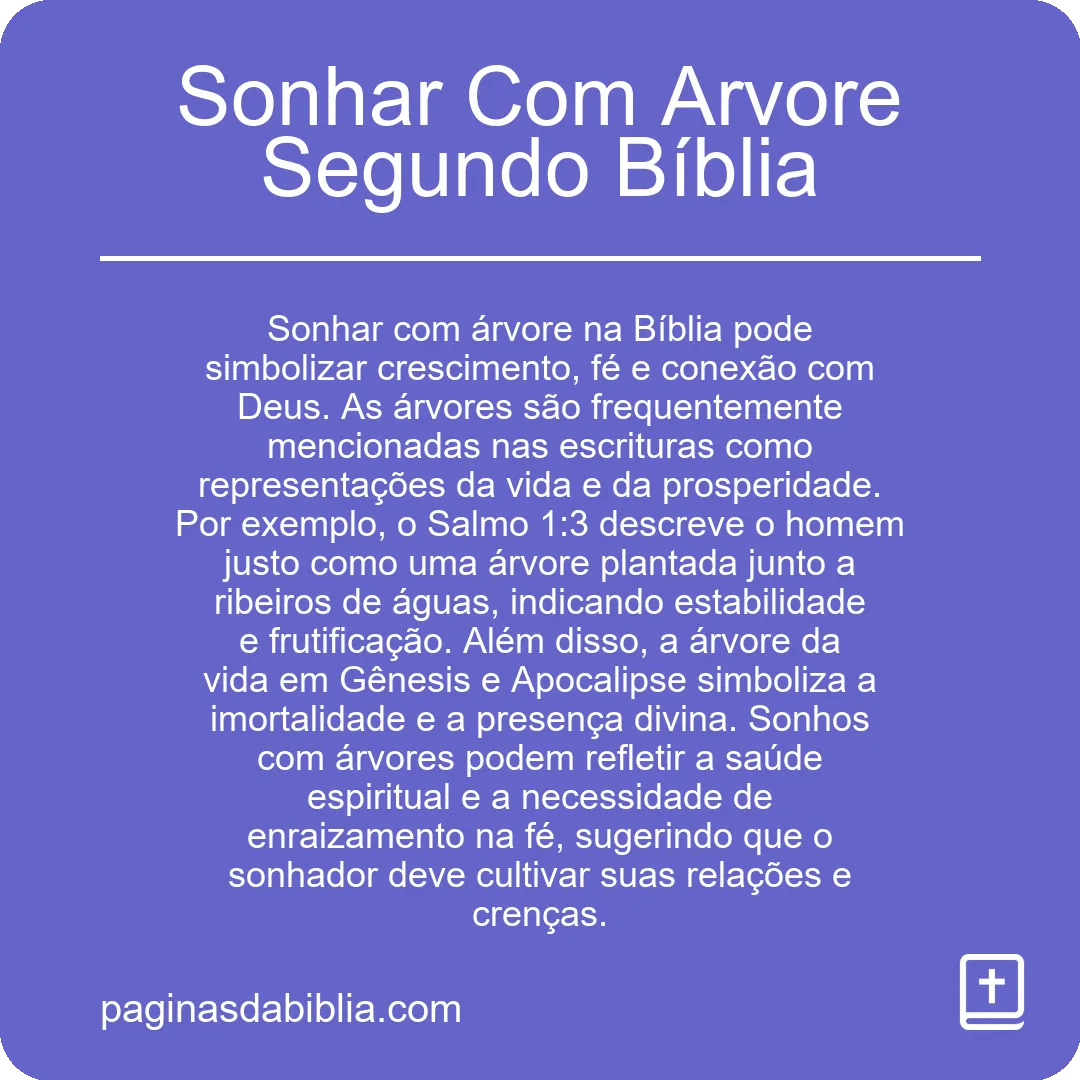 Sonhar Com Arvore Segundo Bíblia