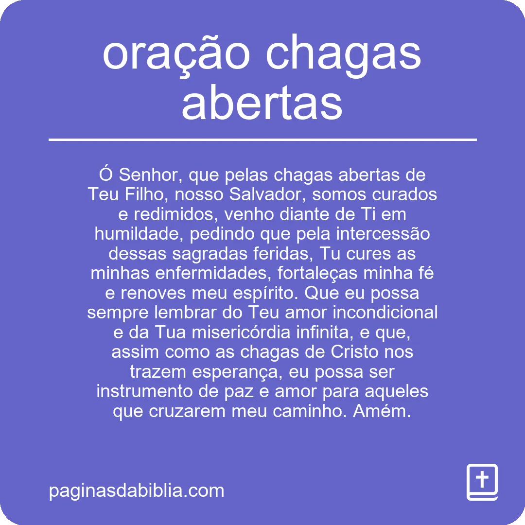 oração chagas abertas