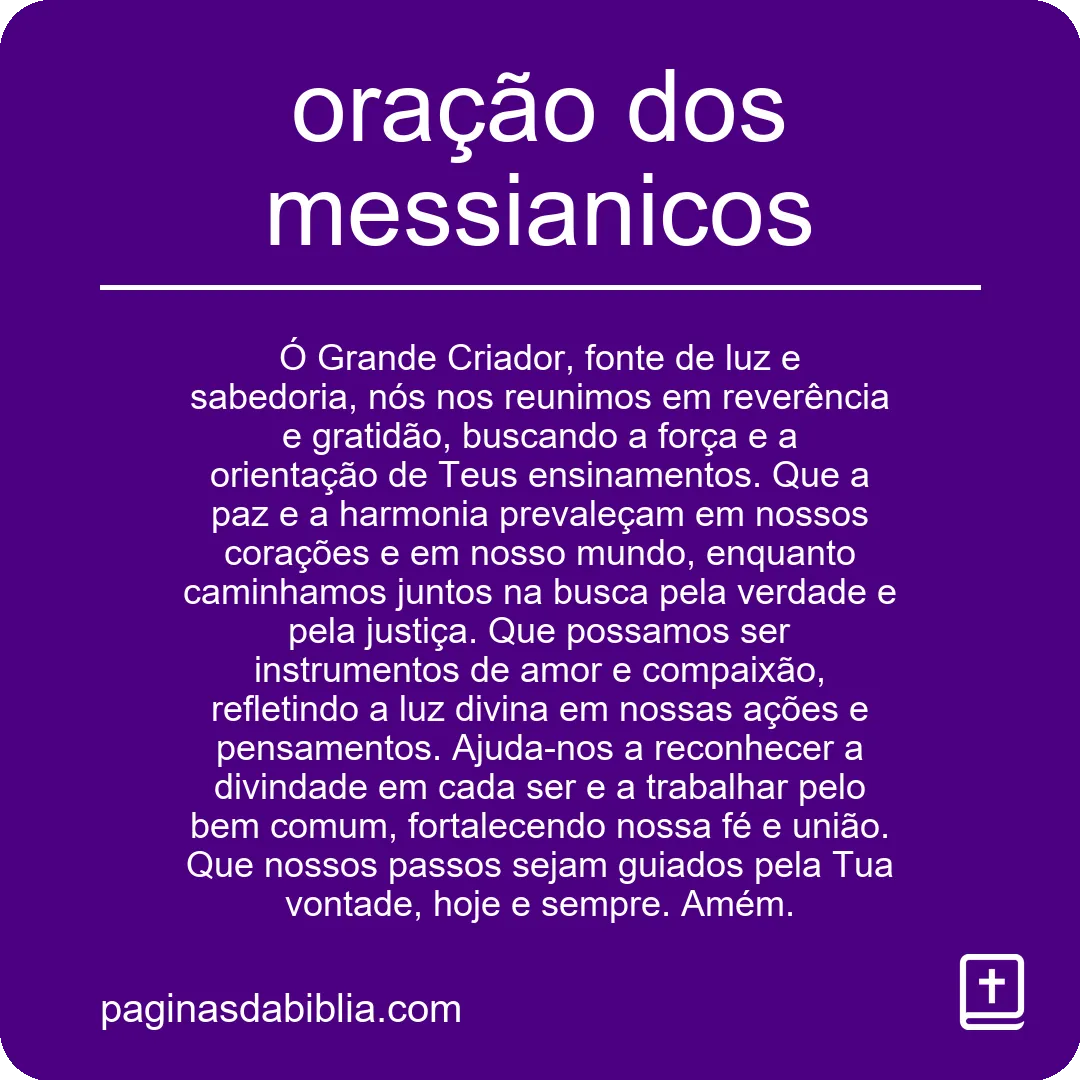 oração dos messianicos