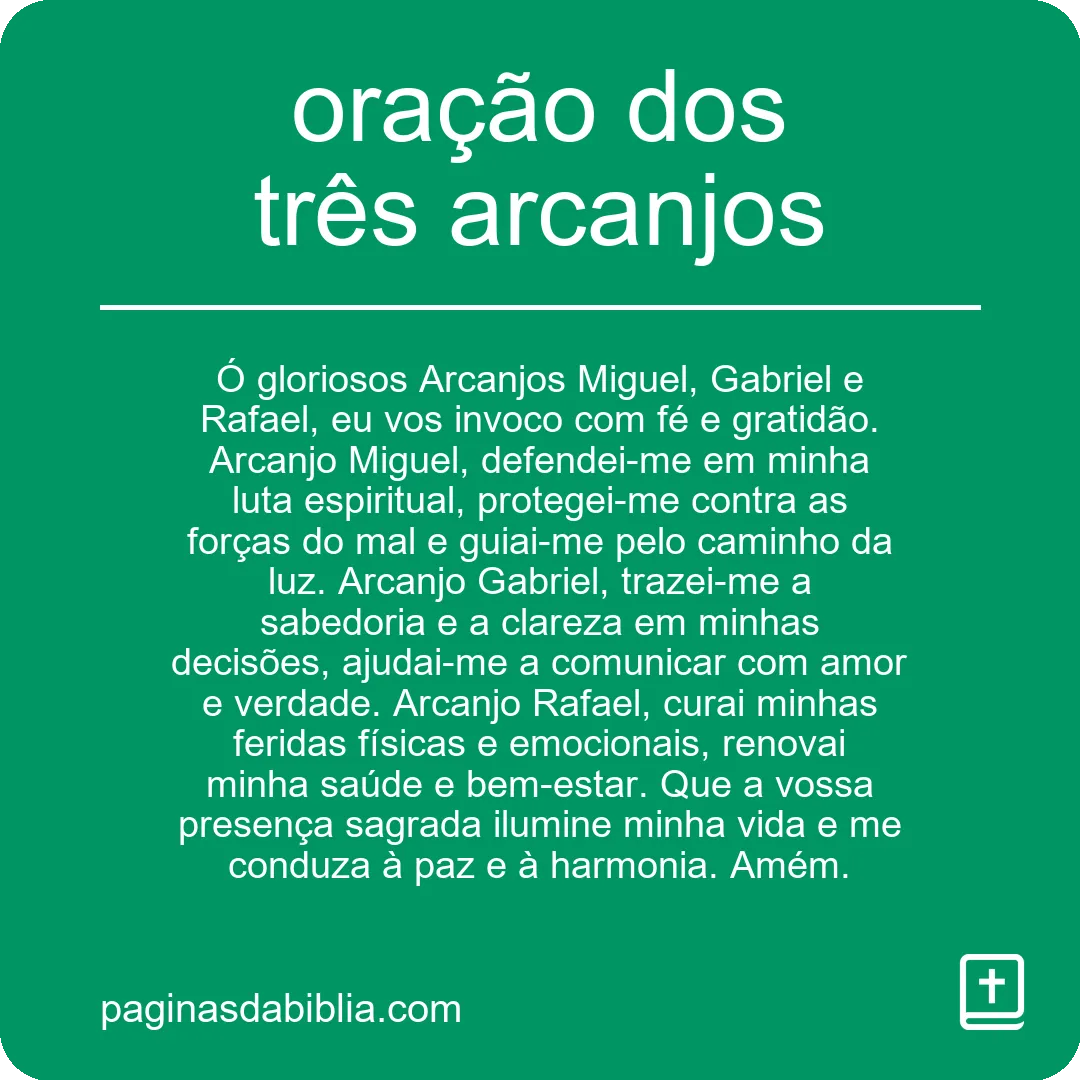 oração dos três arcanjos