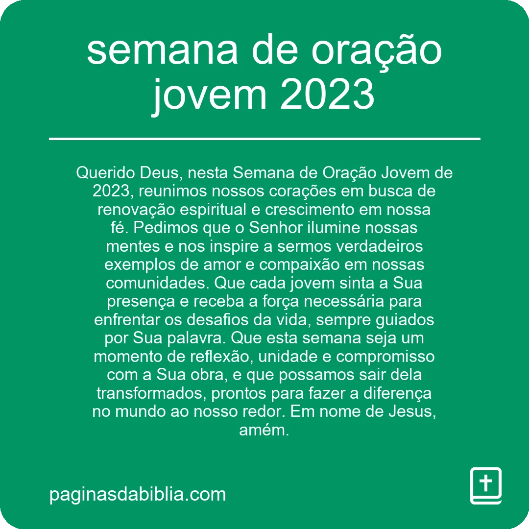 semana de oração jovem 2023