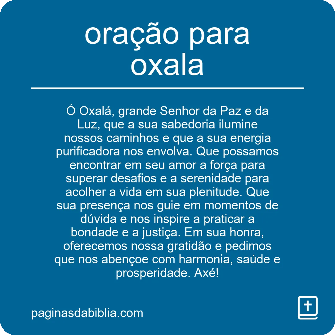 oração para oxala