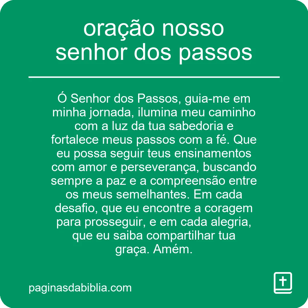 oração nosso senhor dos passos