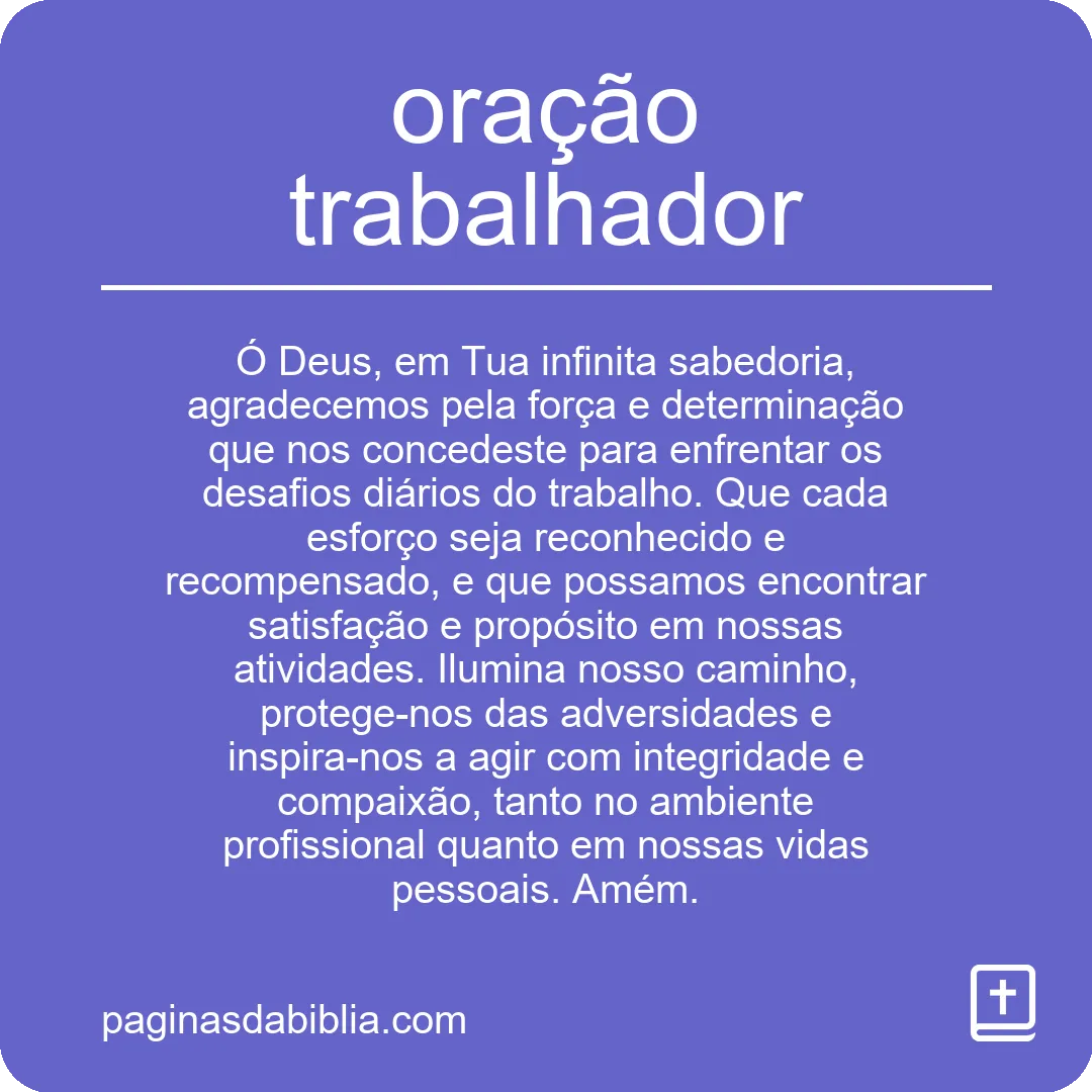 oração trabalhador