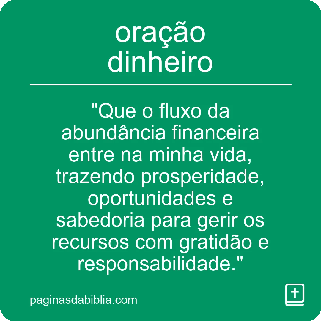 oração dinheiro