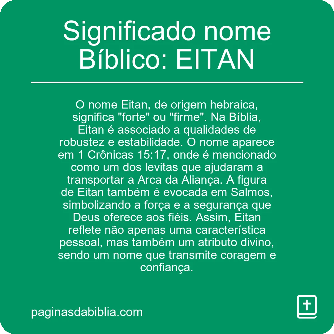 Significado nome Bíblico: EITAN