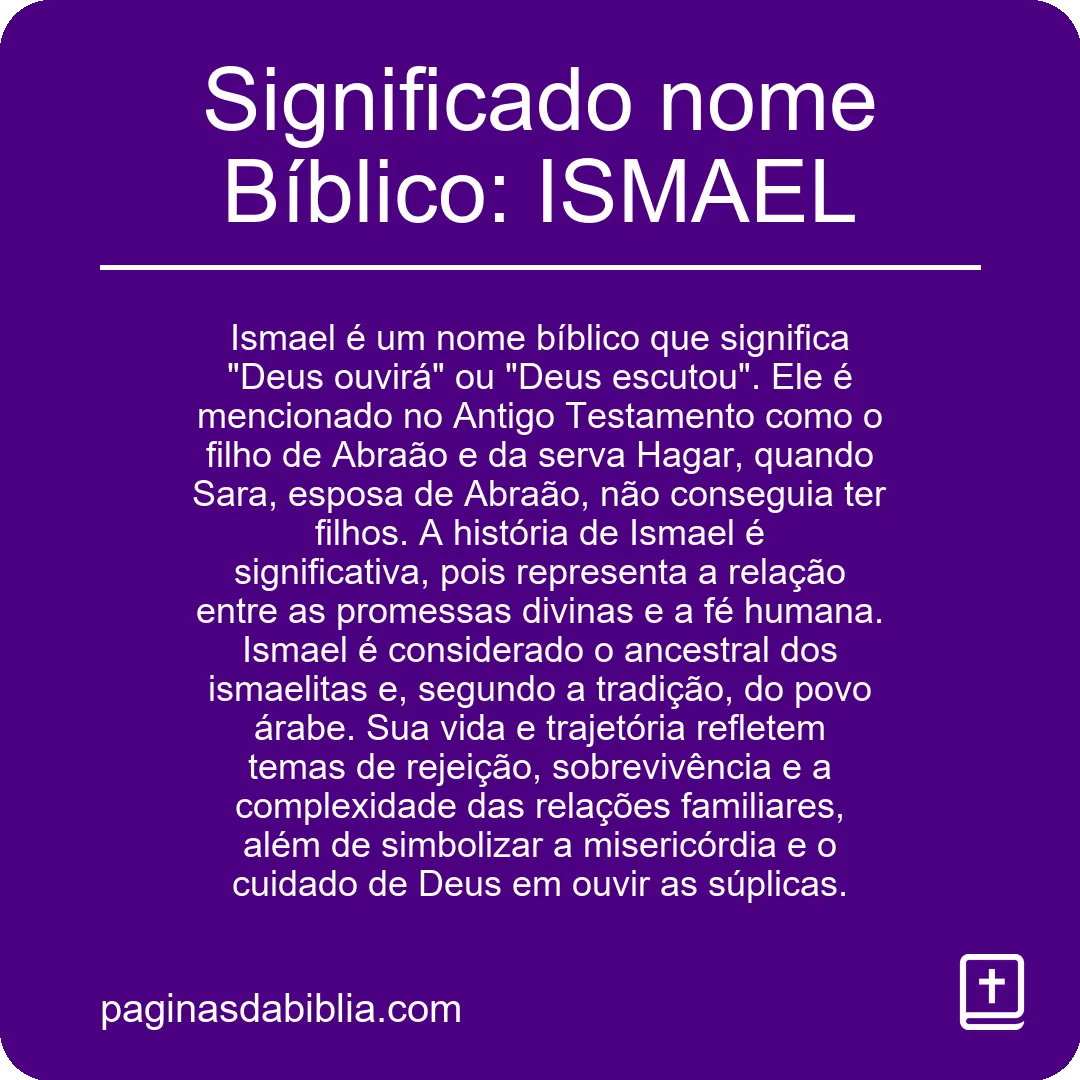 Significado nome Bíblico: ISMAEL