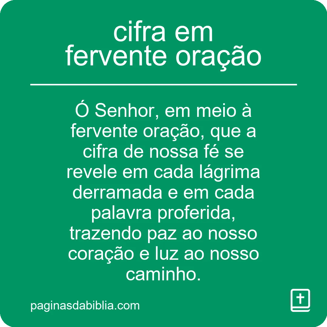 cifra em fervente oração