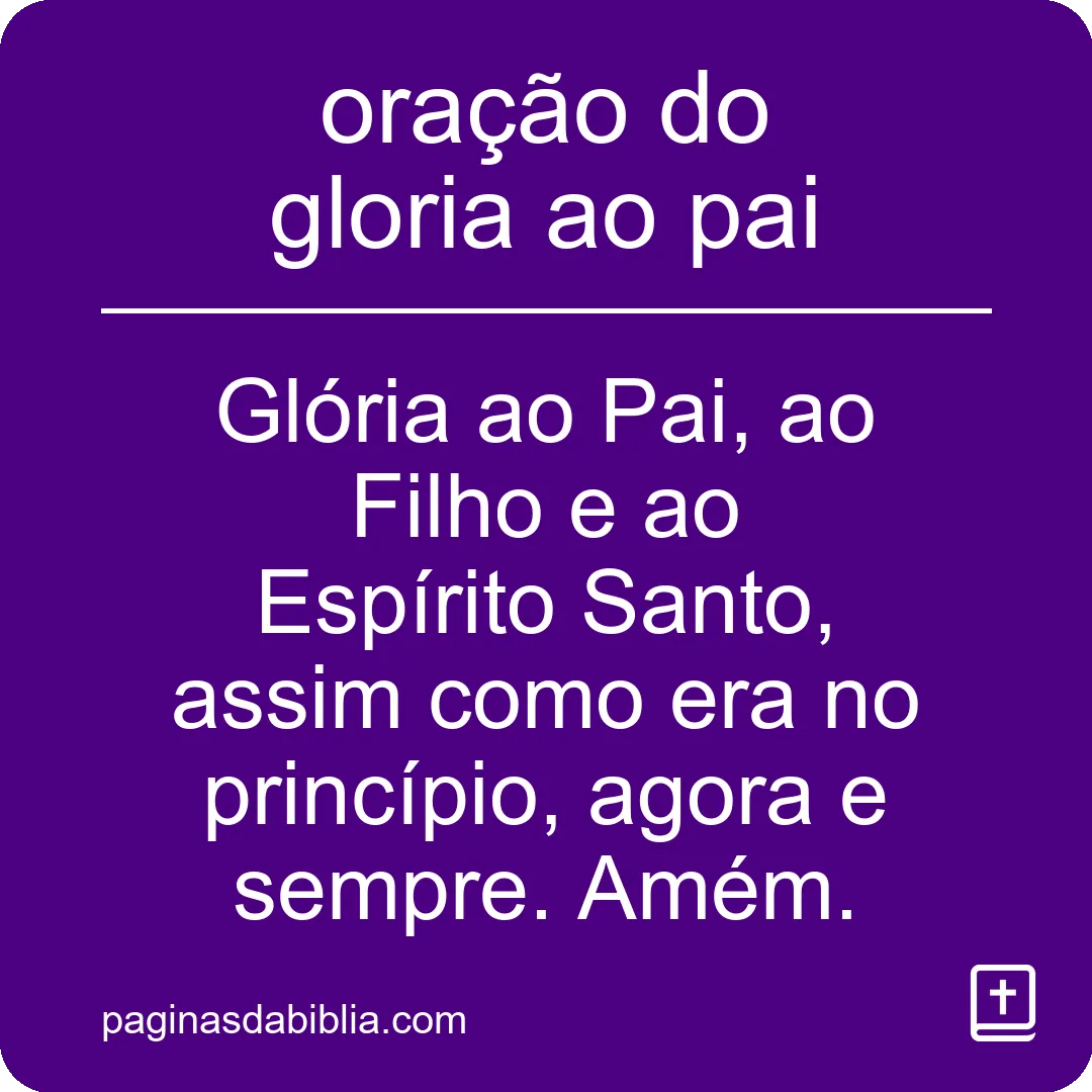 oração do gloria ao pai