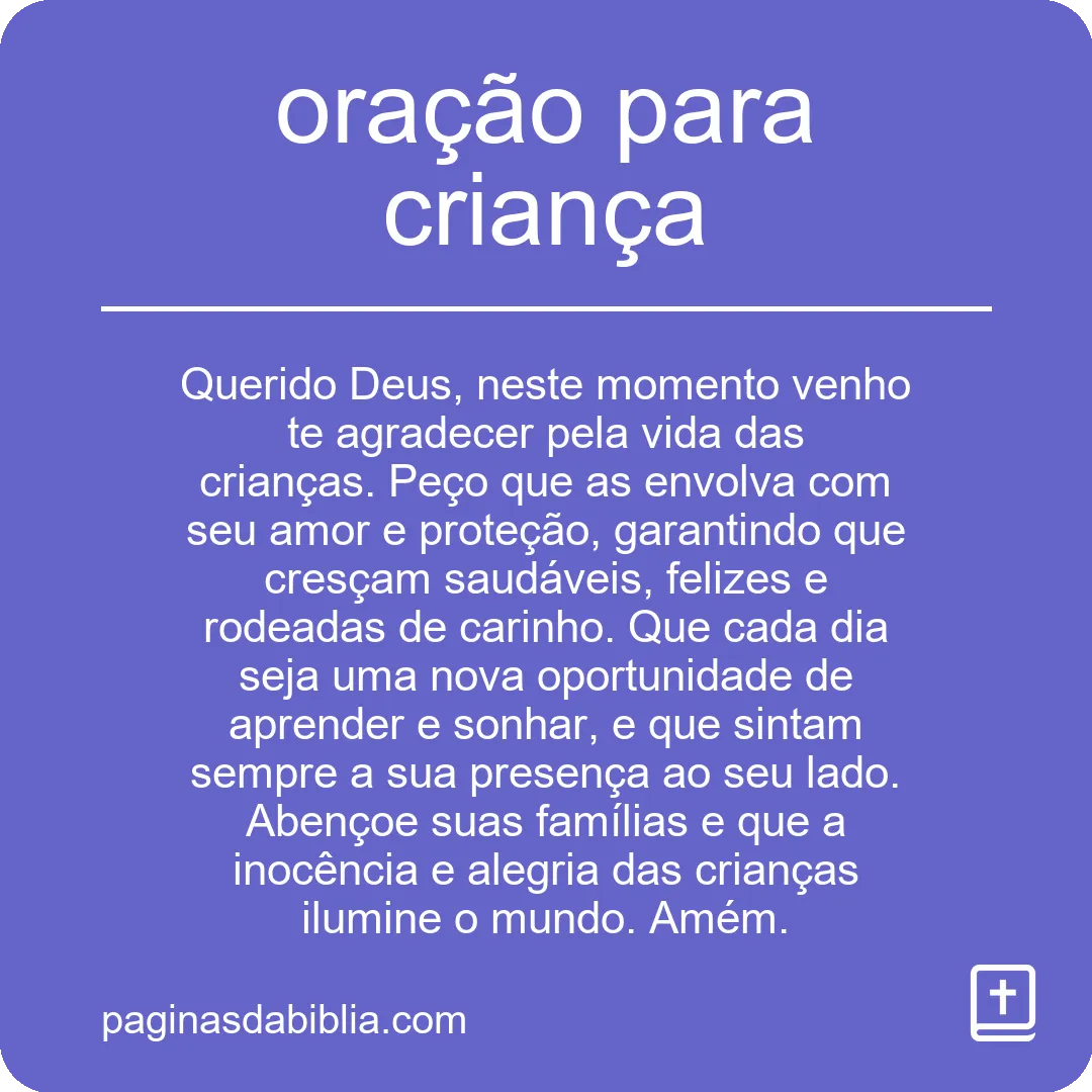 oração para criança