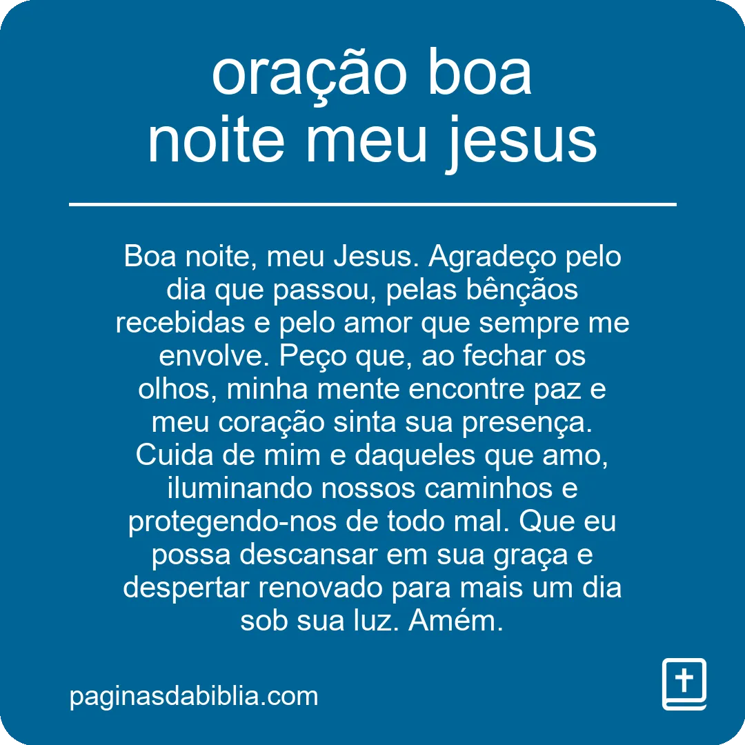 oração boa noite meu jesus