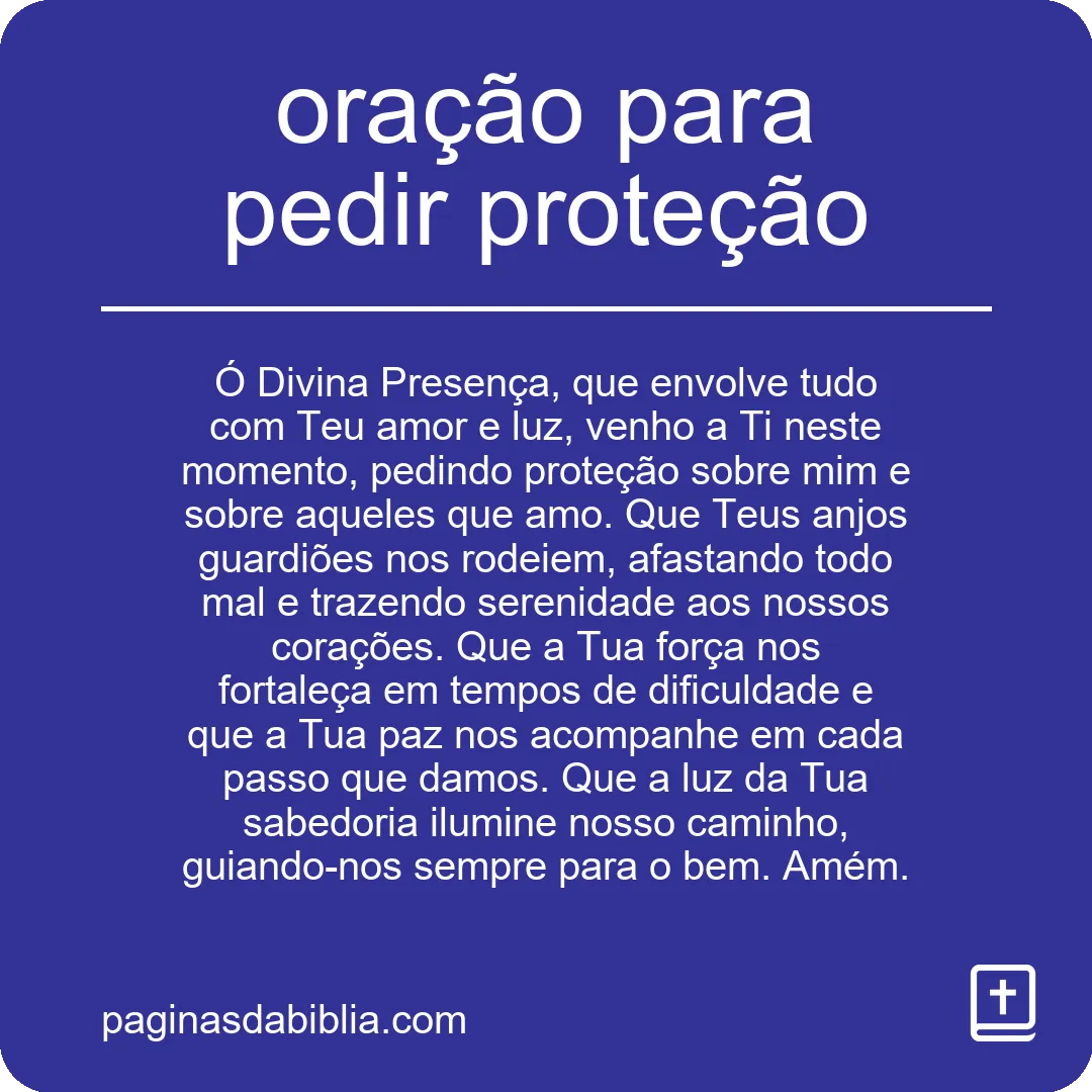 oração para pedir proteção