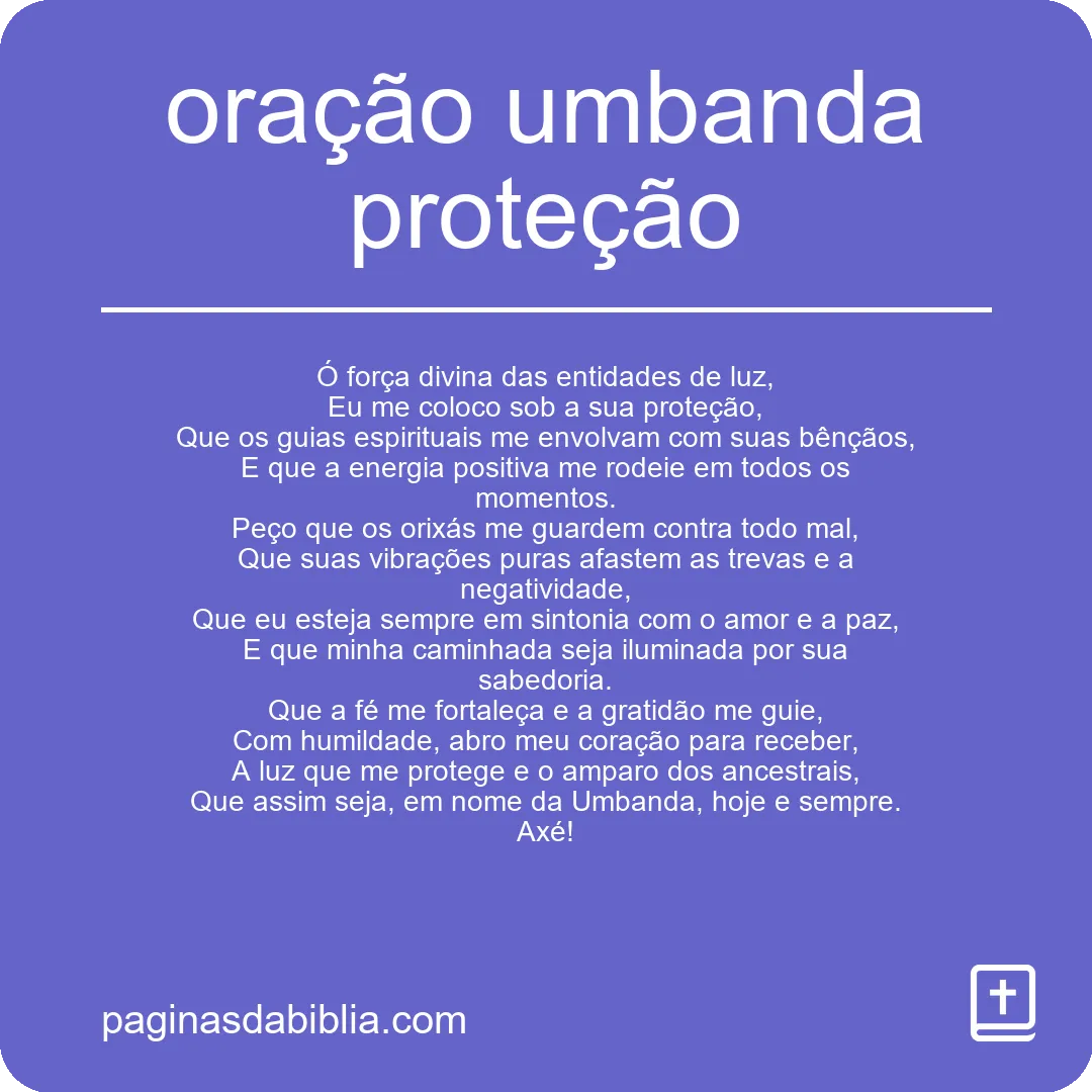 oração umbanda proteção