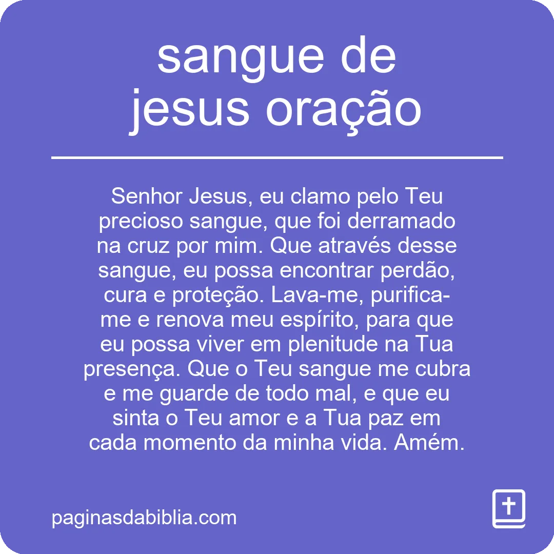 sangue de jesus oração