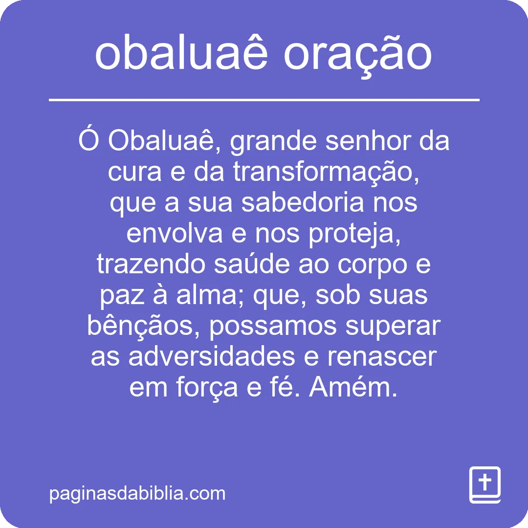 obaluaê oração