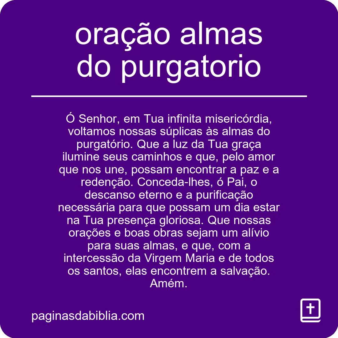 oração almas do purgatorio