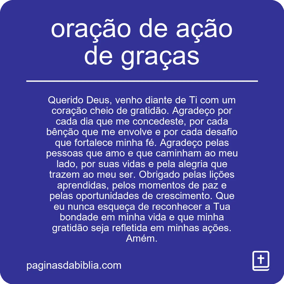 oração de ação de graças