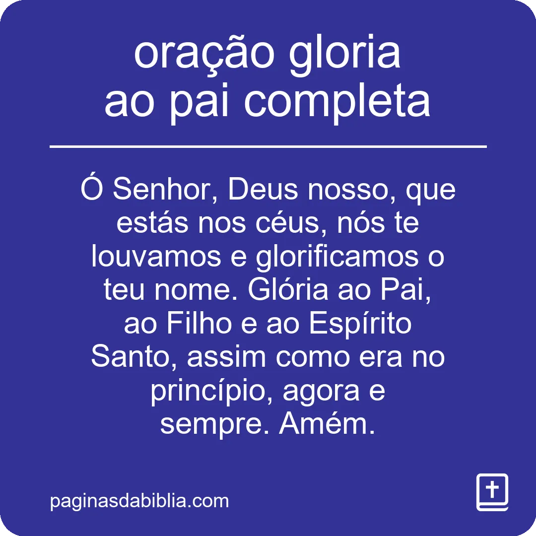 oração gloria ao pai completa