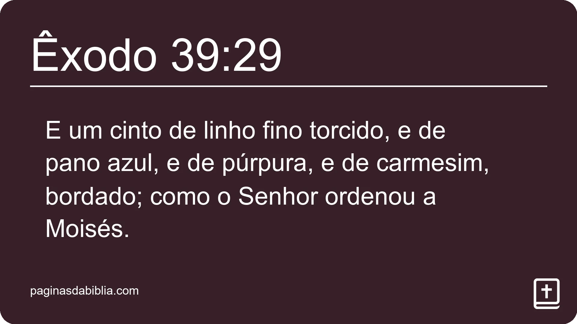 Êxodo 39:29