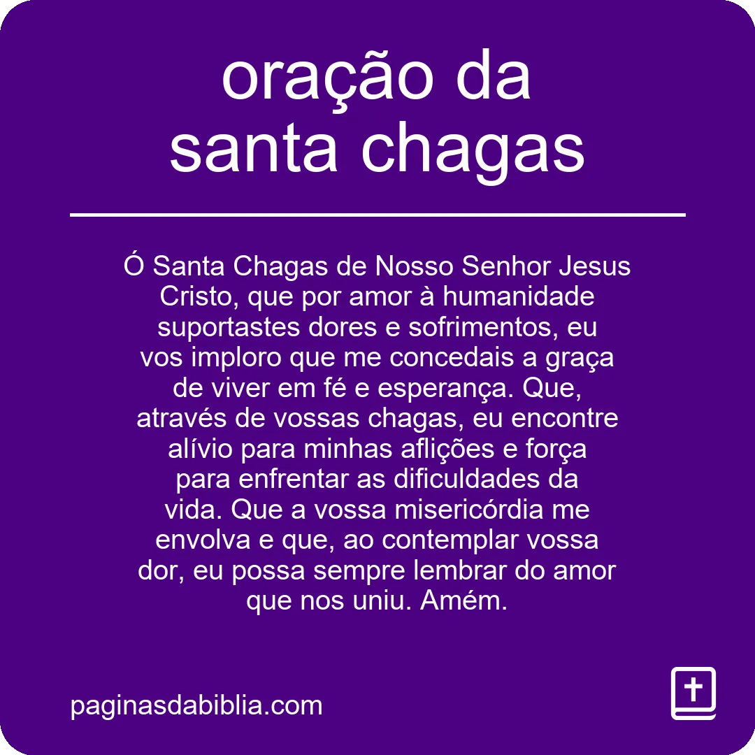 oração da santa chagas