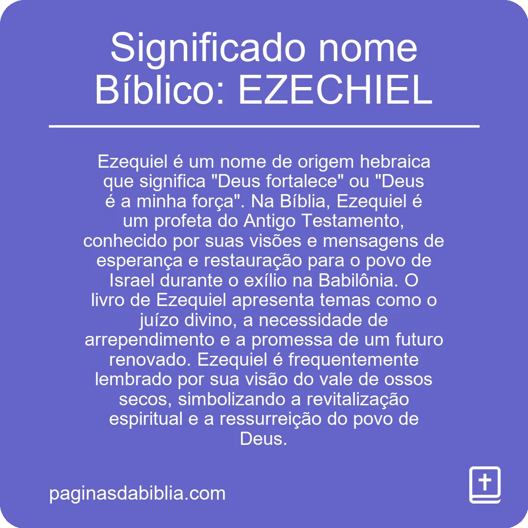 Significado nome Bíblico: EZECHIEL